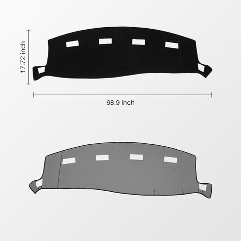 KUST Car Dashboard Cover for 2002-2005 Dodge Ram 1500, 2003-2005 Ram 2500 3500 with 2 Side Defrost Vents Non-Slip Polyester Interior Accessories for Dodge Ram Custom Fit Dashboard Mat No Glare Black in Saudi Arabia