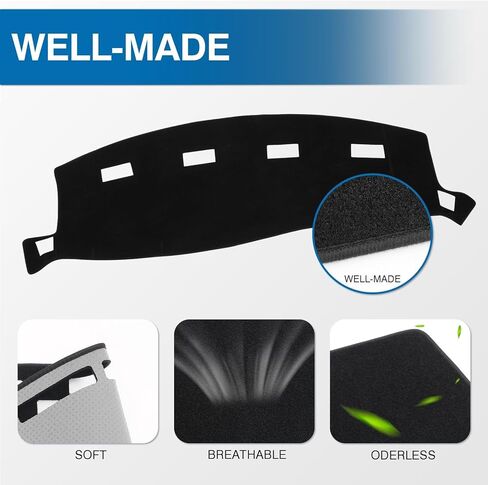 KUST Car Dashboard Cover for 2002-2005 Dodge Ram 1500, 2003-2005 Ram 2500 3500 with 2 Side Defrost Vents Non-Slip Polyester Interior Accessories for Dodge Ram Custom Fit Dashboard Mat No Glare Black in Saudi Arabia