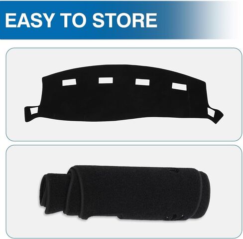 KUST Car Dashboard Cover for 2002-2005 Dodge Ram 1500, 2003-2005 Ram 2500 3500 with 2 Side Defrost Vents Non-Slip Polyester Interior Accessories for Dodge Ram Custom Fit Dashboard Mat No Glare Black in Saudi Arabia