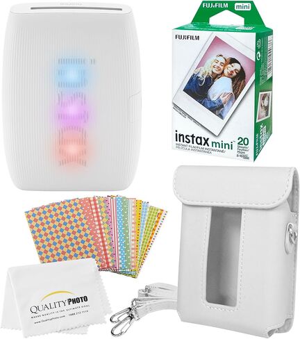 FUJIFILM Instax Mini Link 3 Smartphone Printer with, 20 Fujifilm Mini Films, Printer Case, Decorative Stickers and a Quality Photo Micro Cloth (Rose Pink) in Saudi Arabia