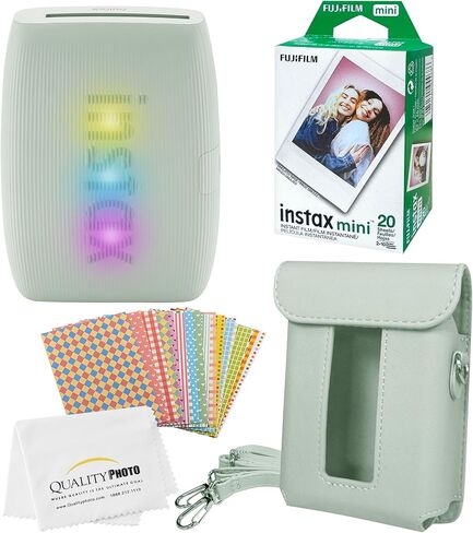FUJIFILM Instax Mini Link 3 Smartphone Printer with, 20 Fujifilm Mini Films, Printer Case, Decorative Stickers and a Quality Photo Micro Cloth (Rose Pink) in Saudi Arabia