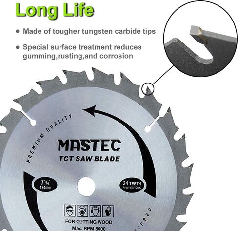 Framing Saw Blade Circular 7-1/4-Inch 24 Tooth with ATB Carbide and 5/8-Inch Diamond Knockout Arbor in Saudi Arabia