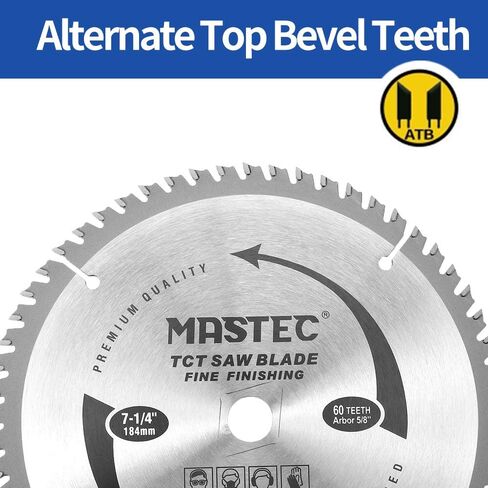 7-1/4 Inch Circular Saw Blade 60 Tooth ATB Anti Kickback Feature for Wood with 5/8-Inch DMK Arbor in Saudi Arabia