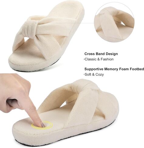 LazyStep Women's Crossband House Slippers, Open Toe House Shoes, Slip on Slides Indoor Outdoor in Saudi Arabia