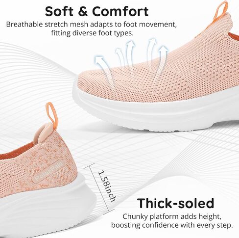 Womens Walking Shoes Slip On Running Tennis Sneakers Comfortable Lightweigt Athletic Shoes in Saudi Arabia