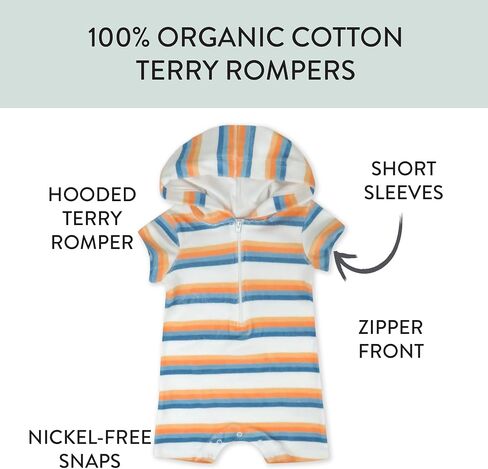 HonestBaby baby-boys Terry Romper Top Infant, Girl, Unisex in Saudi Arabia