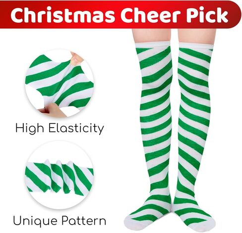 Halloween Thigh High Socks for Women - Halloween Gifts for Teen Girls, Striped Thigh High Socks for Women, Knee High Socks Over the Knee Socks 4 Packs in Kuwait