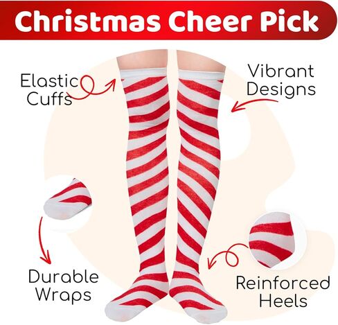 Halloween Thigh High Socks for Women - Halloween Gifts for Teen Girls, Striped Thigh High Socks for Women, Knee High Socks Over the Knee Socks 4 Packs in Kuwait