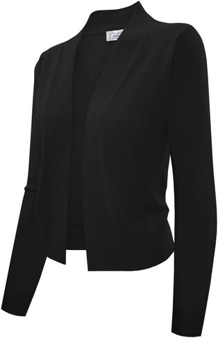 Cielo Women's Knit Cropped Sweater Bolero Cardigan Three Quarter Sleeve - Full Sleeve in Saudi Arabia