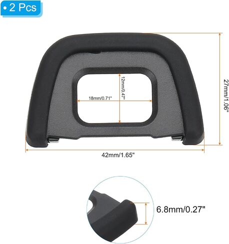 PATIKIL DK-21 Viewfinder Eyepiece Eyecup, 2 Pack Camera Eyecup Eye Cup Protector Replacement Accessories for Nikon Block Flare and Sunlight Scratch Resistance Protection, Black in Kuwait