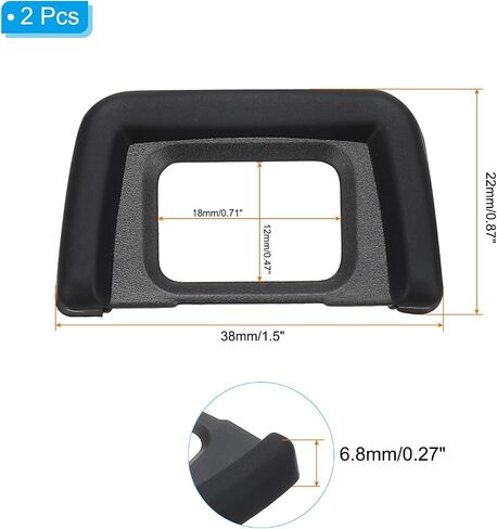 PATIKIL DK-21 Viewfinder Eyepiece Eyecup, 2 Pack Camera Eyecup Eye Cup Protector Replacement Accessories for Nikon Block Flare and Sunlight Scratch Resistance Protection, Black in Kuwait