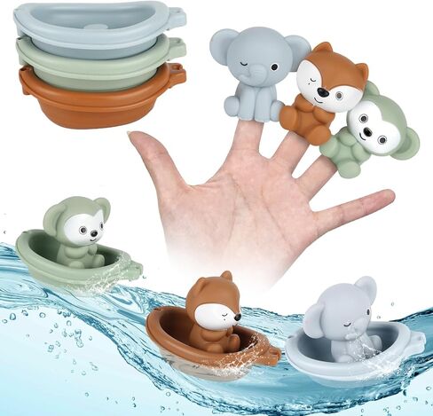 Bath Toys for Kids Ages 1-3, Bath Toys Easter Basket Stuffers Finger Puppets for Pool Beach Bathtub (Model A) in Kuwait