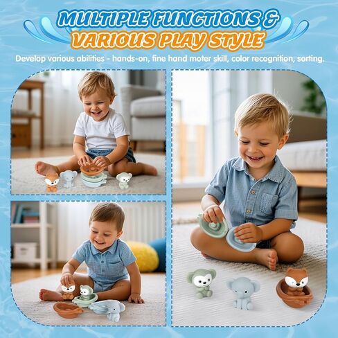 Bath Toys for Kids Ages 1-3, Bath Toys Easter Basket Stuffers Finger Puppets for Pool Beach Bathtub (Model A) in Kuwait