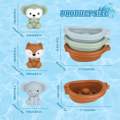Bath Toys for Kids Ages 1-3, Bath Toys Easter Basket Stuffers Finger Puppets for Pool Beach Bathtub (Model A) in Kuwait