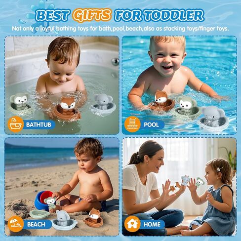 Bath Toys for Kids Ages 1-3, Bath Toys Easter Basket Stuffers Finger Puppets for Pool Beach Bathtub (Model A) in Kuwait
