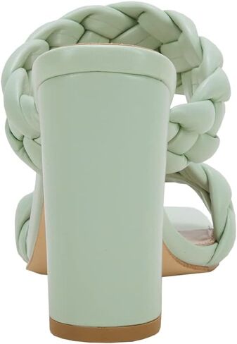 VETASTE Women's Braided Heeled Sandals Square Open Toe Backless Block Heel Strappy Casual Sandals in Kuwait