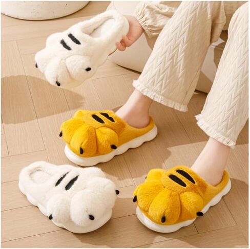 Men's and women's slippers, animal paw slippers, non-slip warm in Saudi Arabia