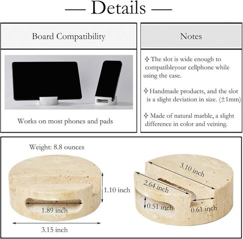 حامل هاتف رخامي للمكتب، حامل هاتف خلوي لأسطح المطبخ، حامل iPhone للمكتب، إكسسوارات عصرية بوهو لطيفة، رخام كارارا الإيطالي in Kuwait