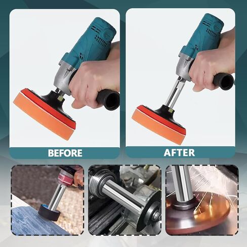 M10 Angle Grinder Extension Connecting Rod Shaft, 3/8" M10 Thread Polishing Machine Adapter Lever for 100 Type Angle Grinder/Polisher(2Pcs) in Saudi Arabia