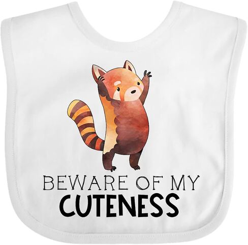 inktastic Beware Of My Cuteness Cute Red Panda Baby Bib in Kuwait