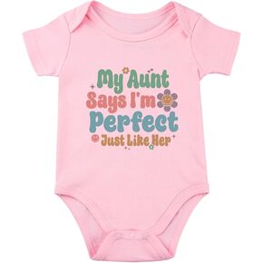 My Aunt Says I'm Perfect Baby Bodysuit Auntie's Bestie Baby Bodysuit I Love My Aunt Baby Romper Infant