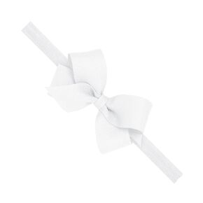 Wee Ones Girls' Classic Grosgrain Hair Bow on a Matching Baby Hair Band, For All Hair Types, Mini Bow, 6-24 Months, Light Pink