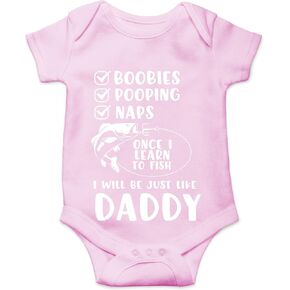 CBTwear Once I Learn to Fish I Will Be Like Daddy - Baby Clothes - Funny Newborn Bodysuit Outfits for Boys and Girls