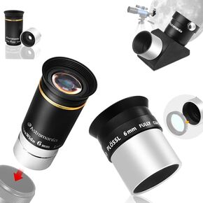 Astromania 1.25" 90-Degree Erecting Prism Optical Prism - Bundle with - 1.25" 6mm Plossl Eyepiece&66 Degree 6mm Eyepiece