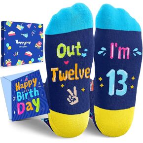 HAPPYPOP 13th Birthday Gifts Ideas Socks - Gifts for 13 Year old Teens, Birthday Presents for 13 Years Boy Girl