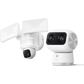 eufy Security Indoor Cam S350, Dual Cameras, 4K UHD + Floodlight Camera E30, Security Camera Outdoor, 360° Pan and Tilt, 2K Video