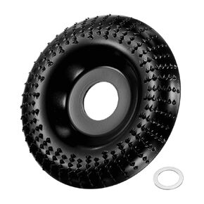 HARFINGTON Wood Carving Disk Grinder Wheel 4-1/2" Angle Grinding Wheel Arc Carving Disc with 7/8" Arbor for Woodworking Shaping Polishing, Black