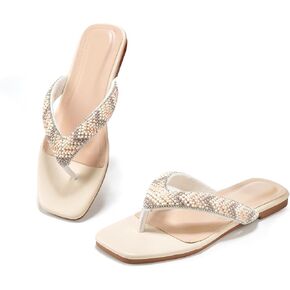 Flip Flops Flops for Women ، Summer Fashion Leather Slippers ، Fluge Recovery Sonchals Slip in Flat Dary Size 6-10