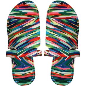 GORGLITTER Women's Rainbow Vacation Shoes Cut Out Open Toe Flat Sandals