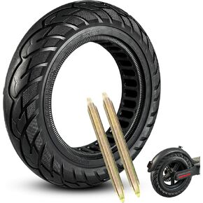 10x2.125 Inch Scooter Solid Tire for Gotrax G4/XR/V2 Ninebot F25/F65 Electric Scooter Front or Rear Replacement Tire (2 Pack Black)