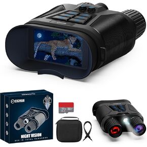 CIGMAN 4K Night Vision Binoculars, 40MP Infrared Night Vision Goggles, 8X Zoom, 3" HD TFT Screen, 3W 850nm IR Light, Built-in Microphone and Flashlight, 5000mAh Battery, 512GB Storage Support