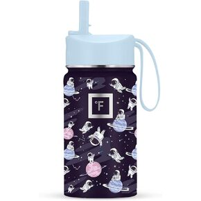 IRON °FLASK Kids Water Bottle - Straw Lid, 20 Name Stickers, Vacuum Insulated Stainless Steel, Double Walled Tumbler Travel Cup, Thermos Mug - Magic Mermaids, 14 Oz