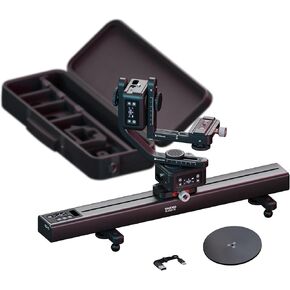 Trexo Pro Kit V2 Pack&Go DSLR Motorized Camera Dolly Track Slider Video Stabilizer Horizontal/Vertical, Black