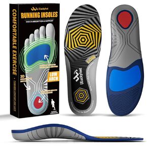 Running Insoles for Men Women & Plantar Fasciitis Relief Shoe Insoles, Extra Shock Absorption Boosts Sports Performance & Arch Support Inserts for Reduce Fatigue -Low Arch Running Shoe Inserts-G