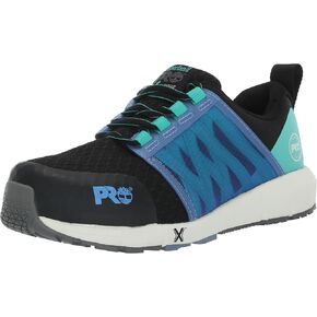 Timberland PRO® Radius Composite Safety Toe Sneakers for Women – Anti-Fatigue Technology – HoverSpring Foam Black/Aqua 6.5 C - Medium