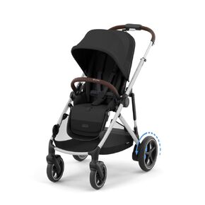 Cybex e-Gazelle S Electronic Assist Stroller – Gazelle S Single-to-Double Electric Stroller, Smart Assist, Rocking Mode, 20+ Configurations & Compact Fold, Stone Grey, Silver Frame