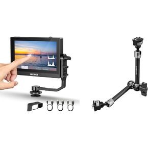 NEEWER F500 5.5 Inch Camera Field Monitor, HDR Touch Screen with 3D LUT, Full HD 1920x1080 IPS 4K HDMI Loop in/Out DSLR Video Waveform Vector Scope, ST16 11" Articulating Magic Arm Included