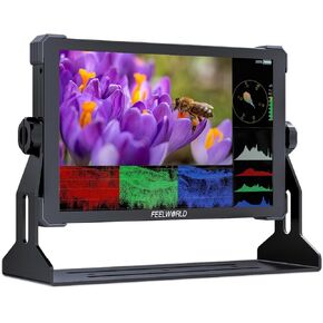 FEELWORLD T10 10.1inch 1920x1200 Camera Filed DSLR HDMI Monitor Touchscreen Camera External Monitor with 3D LUT HDMI Ouput F970 Power Plate