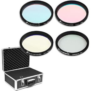 Astromania 2 Inch Telescope Carry Case - Bundle with - Deluxe Telescope LRGB 2 Inch Filter Set Colour Filters for Use with Monochrome CCD Cameras