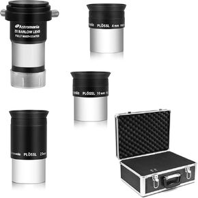 Astromania 2 Inch Telescope Carry Case - Bundle with - 1.25" Plossl Eyepieces 4 10 25mm with 2X Barlow