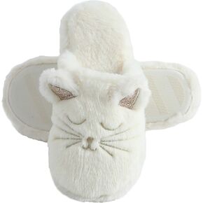 Millffy Fuzzy Cat Animal Slippers Animal Raccoon Non-Slip Fluffy Memory Foam Home Cozy Slipper Gifts for Women Girls