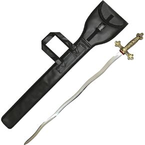 Premium Masonic Blue Lodge Master Mason Sword with Black Leather Case (Set of 2) – Square and Compass with G Swords