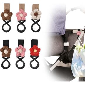 Stroller Hook Flower Stroller Hook Stroller Accessories Baby Walker Magic Velcro Hook Multi-Functional Hook 6PCS