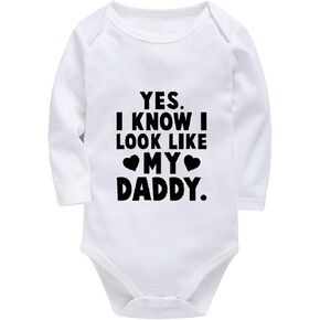 Yes I Know I Look Like My Daddy Newborn Boy Coming Home from Hospital Outfit Long Sleeve Baby Girl Home from Hosp
