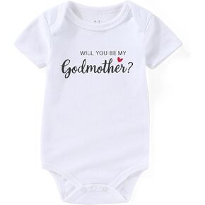 Will You Be My Godfather Godmother Proposal Newborn Baby Clothes Godparent Proposal Infant Girl Clothes White