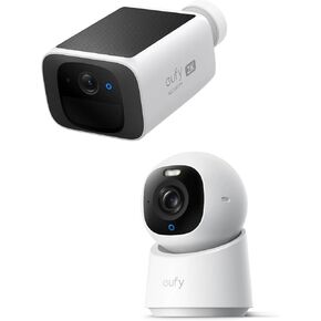 eufy Security SoloCam S220, Solar Security Camera, Wireless Security Camera Outdoor + Indoor Cam E30, Latest Generation, 4K UHD Security Camera, 360 Pan-Tilt